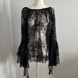 Torrid Elegant Black Lace Blouse